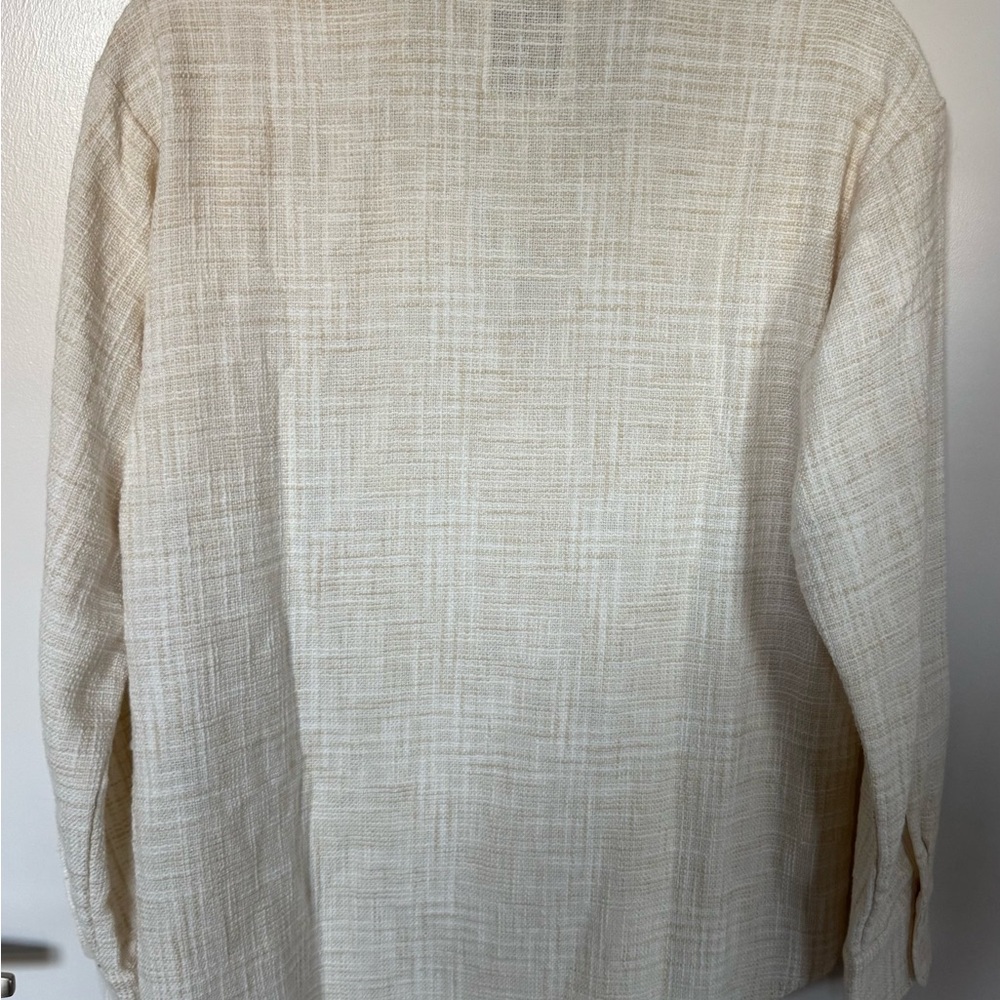 NEW Abercrombie Oversized Tweed Button Down Shirt | Color: Cream - Picture 6 of 6
